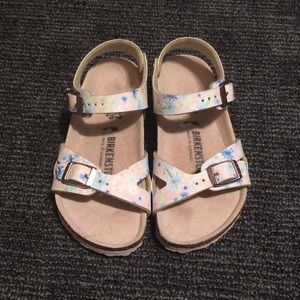 Birkenstock Pastel Floral Kids Sandals Size 9 (27) Worn Once